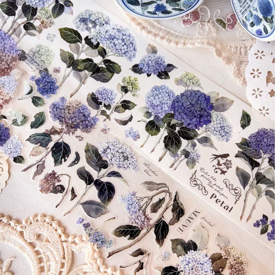 Pre-Order Baicangjia Studio Die-Cut Washi Tape - Hydrangea Garden