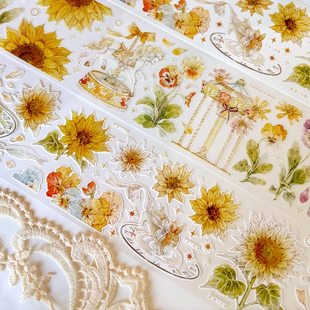 Pre-Order Baicangjia Studio Die-Cut Washi Tape - Peaceful Garden