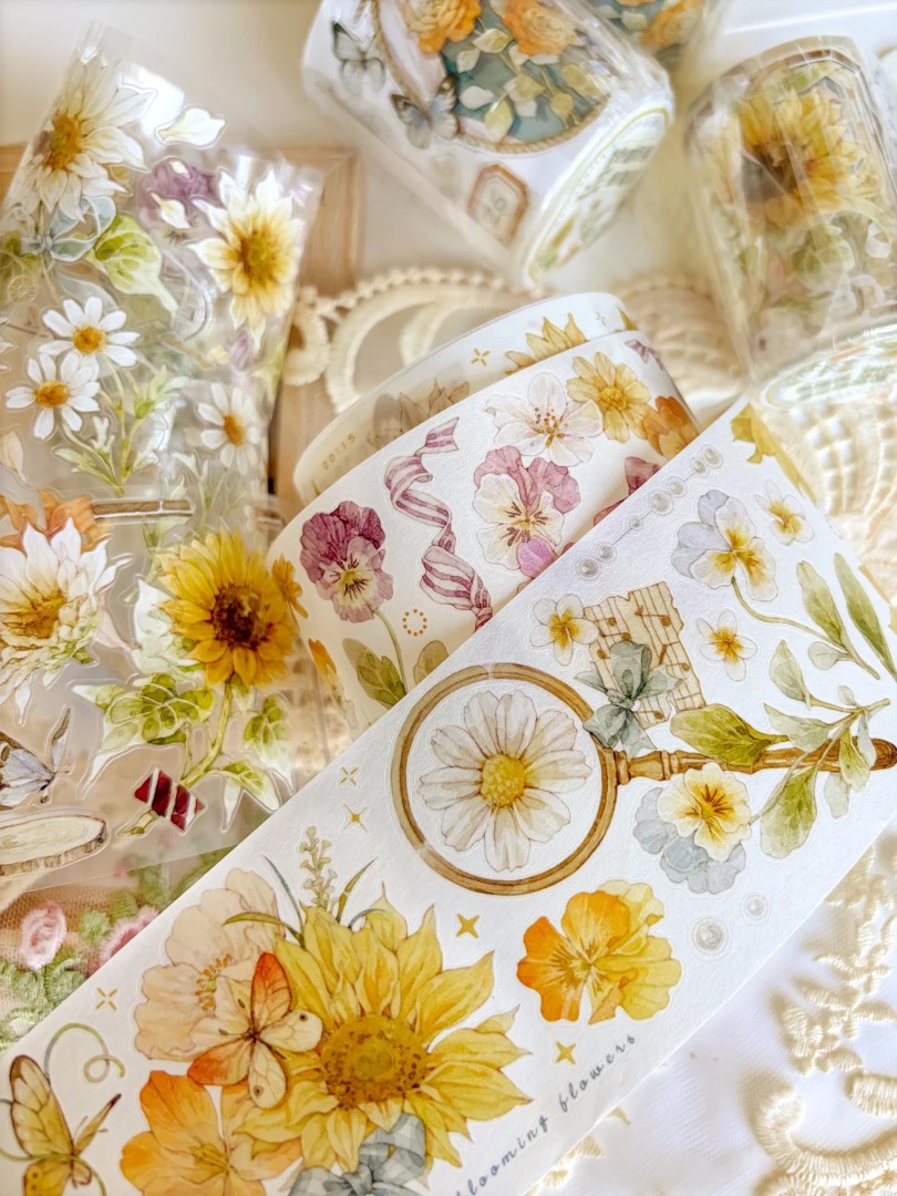 Pre-Order Baicangjia Studio Die-Cut Washi Tape - Peaceful Garden