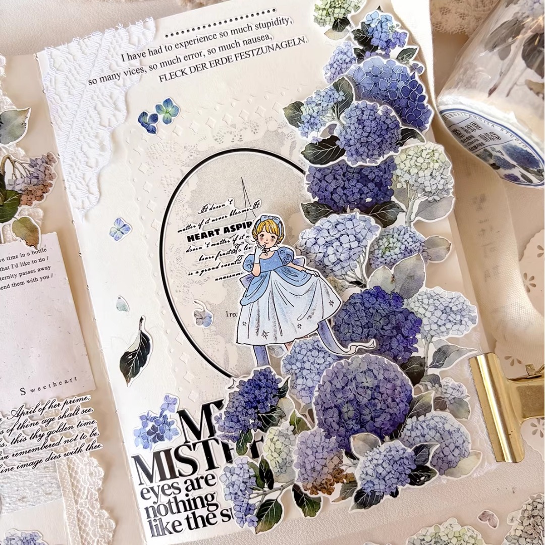 Pre-Order Baicangjia Studio Die-Cut Washi Tape - Hydrangea Garden