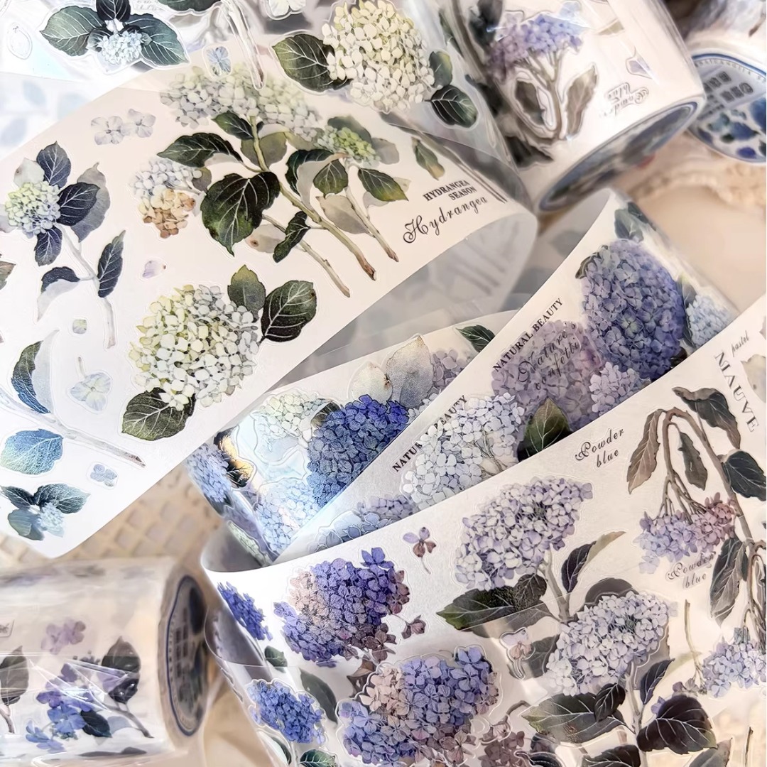 Pre-Order Baicangjia Studio Die-Cut Washi Tape - Hydrangea Garden