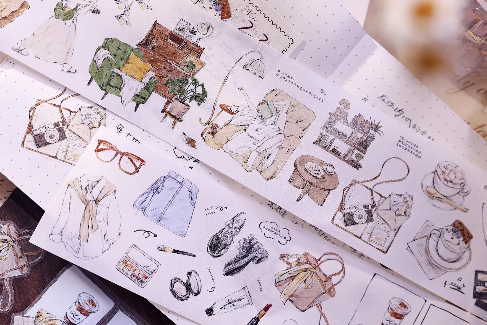 Pre-Order Xiaobaijia Die-Cut Washi Tape  - Solo Daily Life