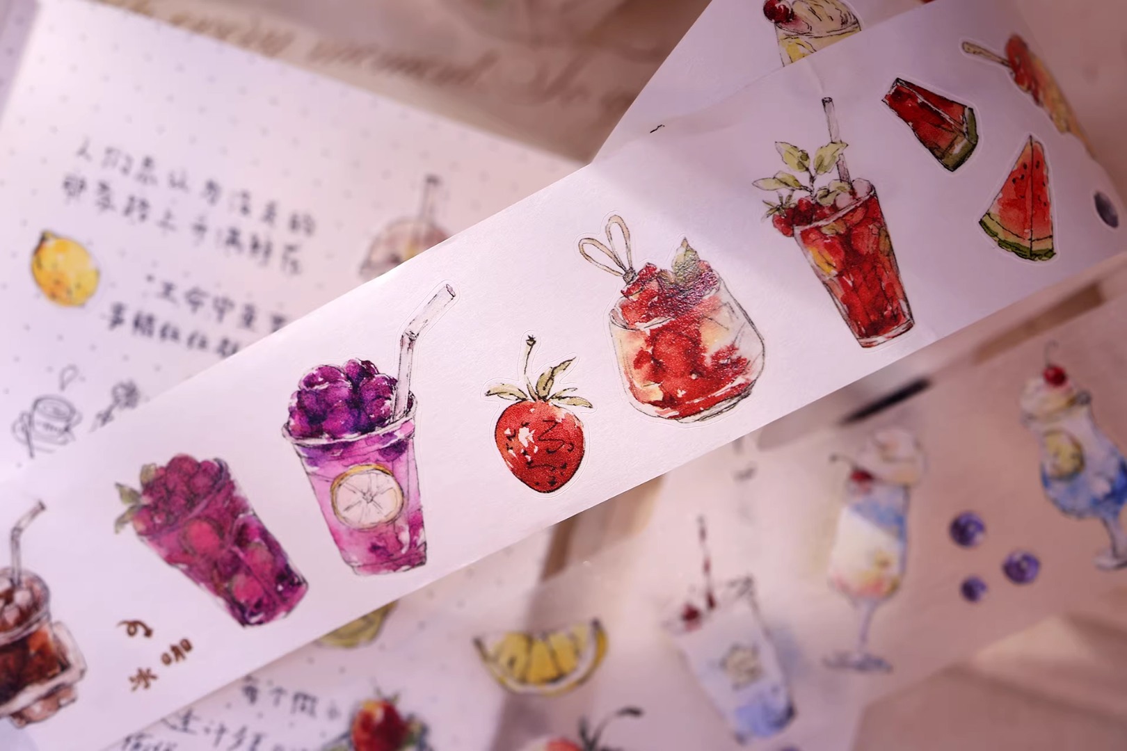 Pre-Order Xiaobaijia Die-Cut Washi Tape - Refreshing Summer