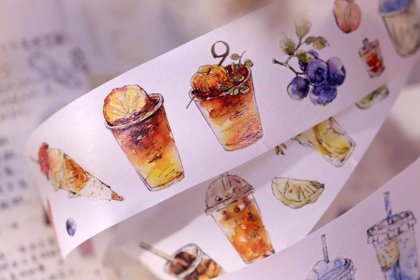 Pre-Order Xiaobaijia Die-Cut Washi Tape - Refreshing Summer
