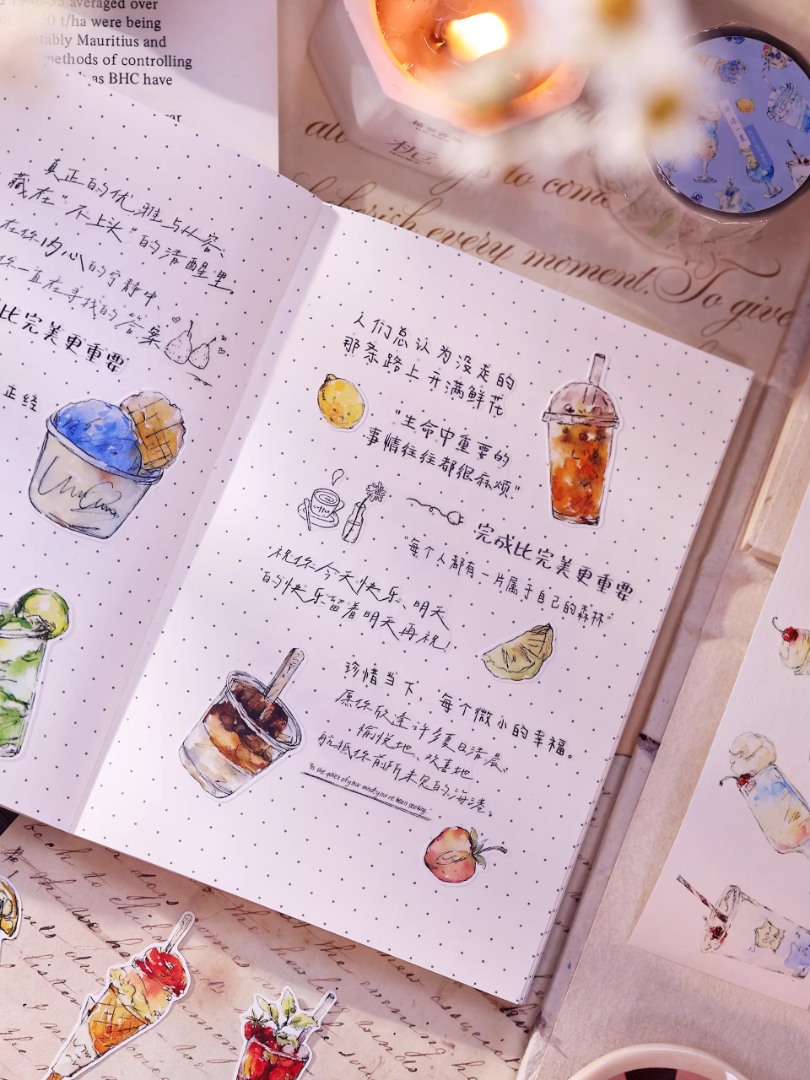 Pre-Order Xiaobaijia Die-Cut Washi Tape - Refreshing Summer