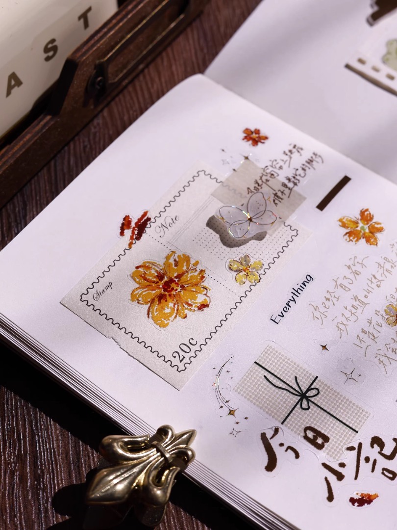 Pre-Order Xiaobaijia Die-Cut Glossy PET Tape - Pastel Flower Town