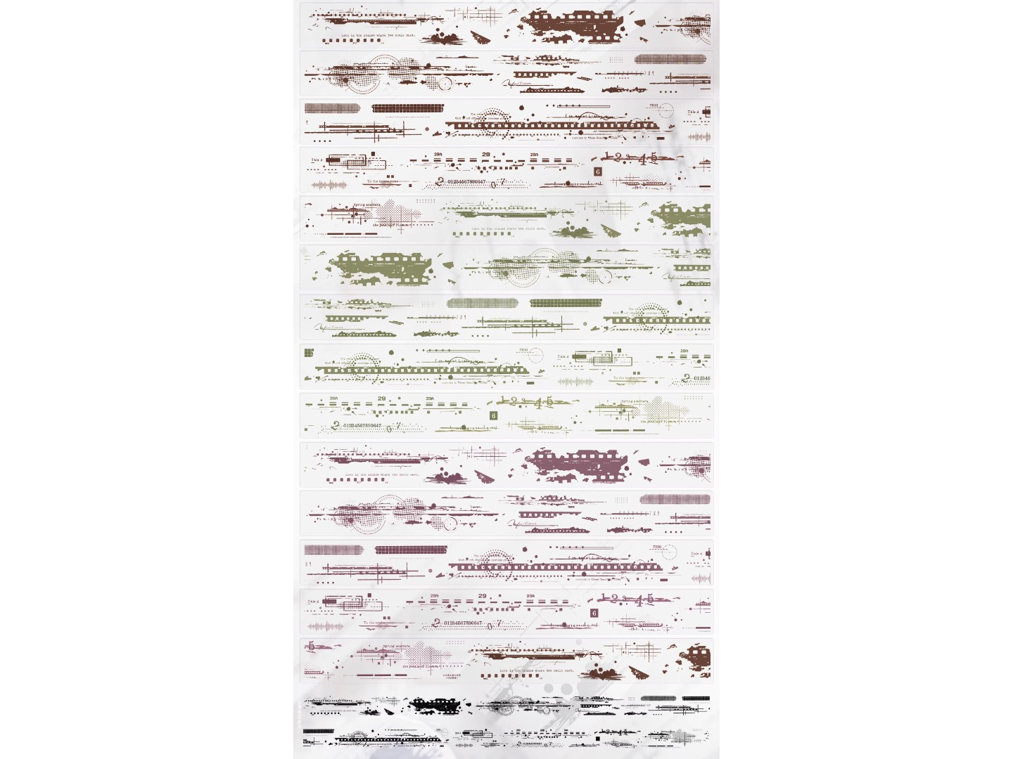 Pre-Order Xiaobaijia Die-Cut Washi Tape - Traces of Time Warm Tone