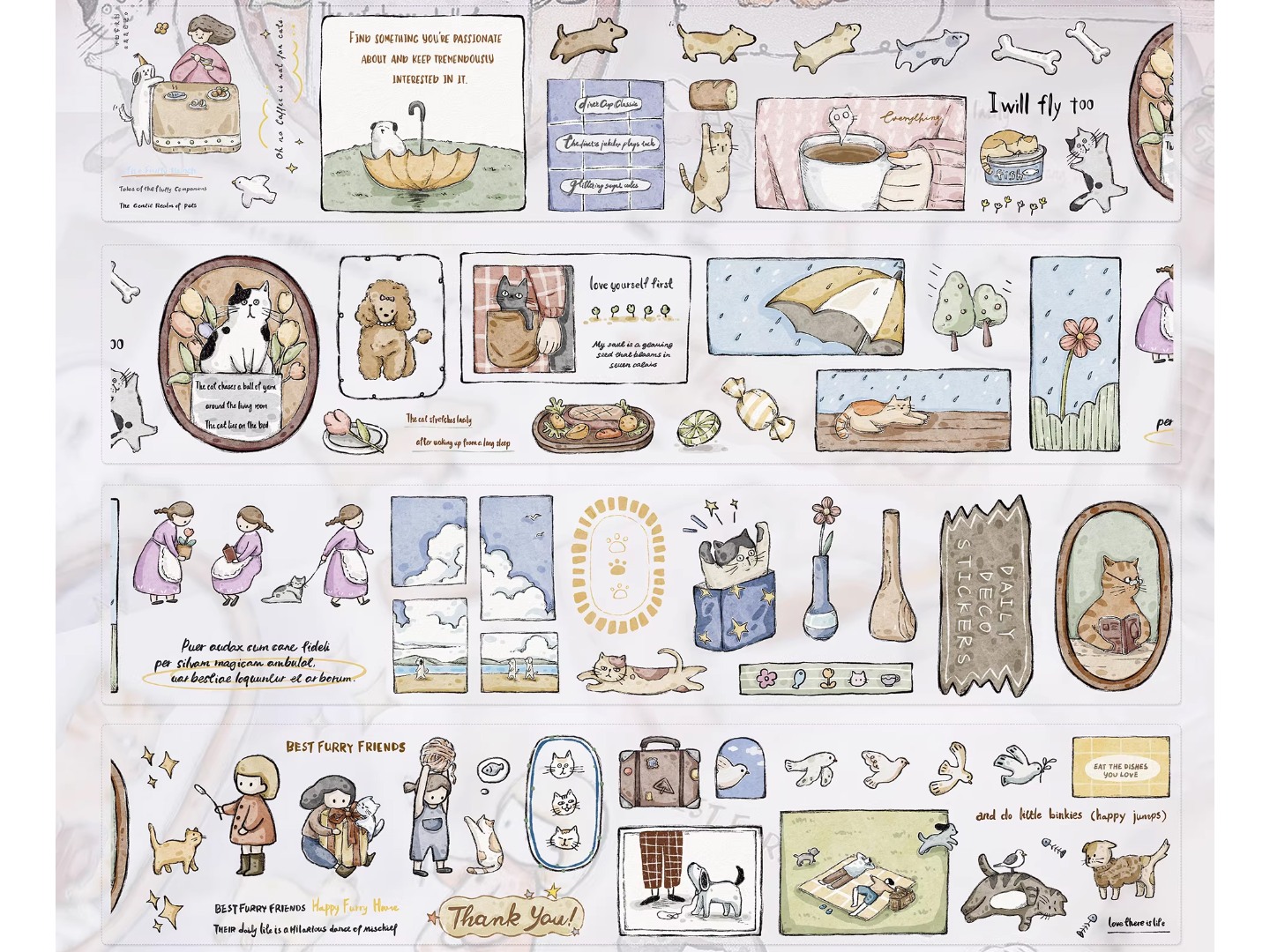 Pre-Order Xiaobaijia Die-Cut Washi Tape - Little Friends Diary