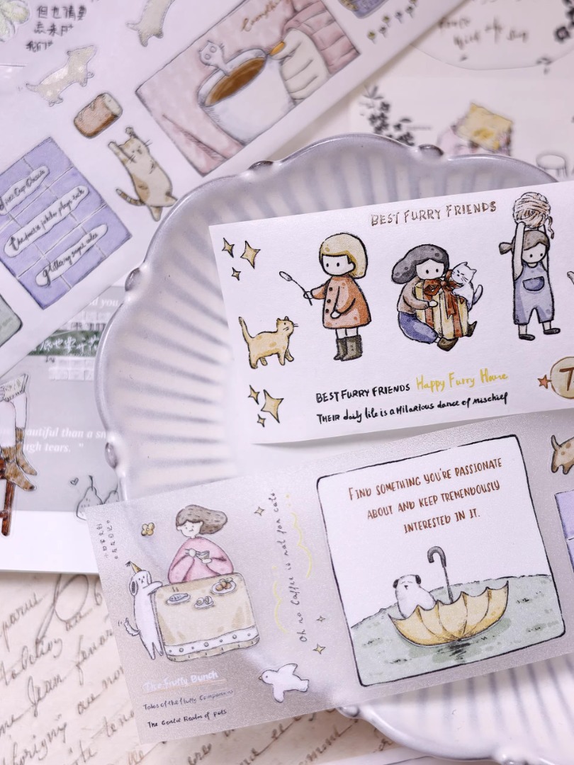 Pre-Order Xiaobaijia Die-Cut Washi Tape - Little Friends Diary