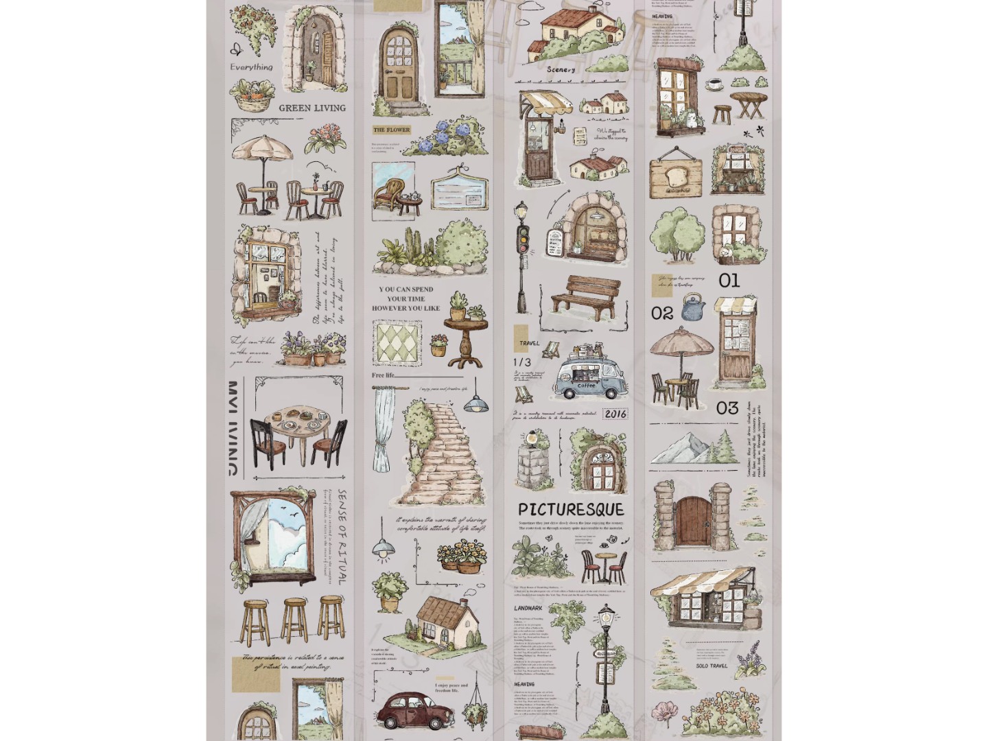 Pre-Order Xiaobaijia Die-Cut Matte PET Tape - Quiet Little Moments