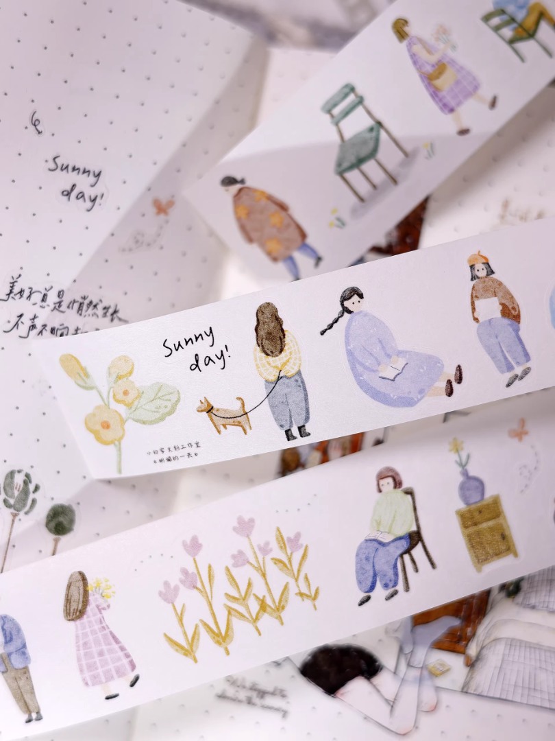Pre-Order Xiaobaijia Die-Cut Washi Tape  - A Bright Day