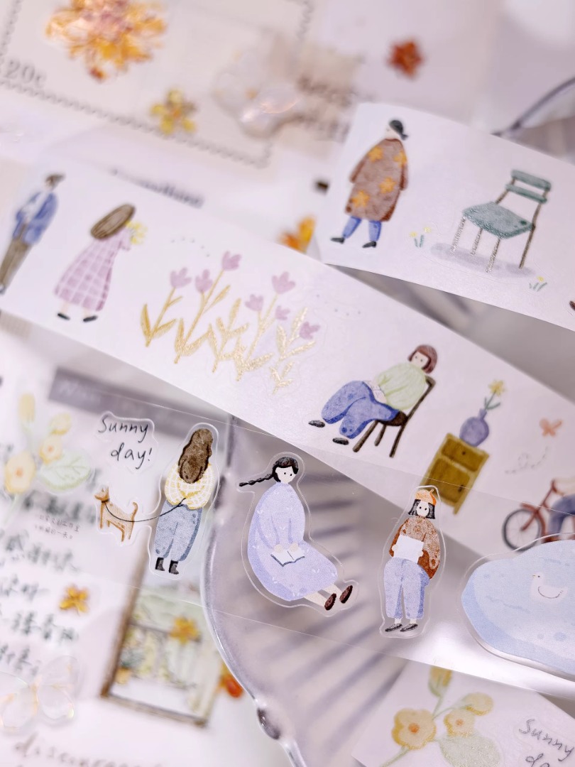 Pre-Order Xiaobaijia Die-Cut Washi Tape  - A Bright Day
