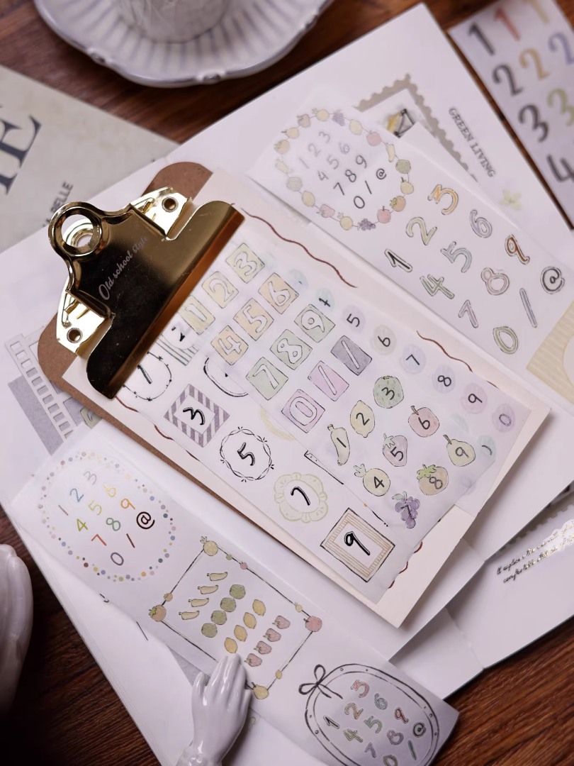 Pre-Order Xiaobaijia Die-Cut Washi Tape - Pastel Number Strips