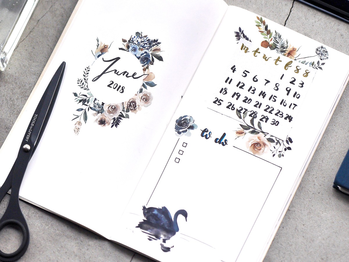 MU Print On Transfer Stickers Flower Series Swan And Roses