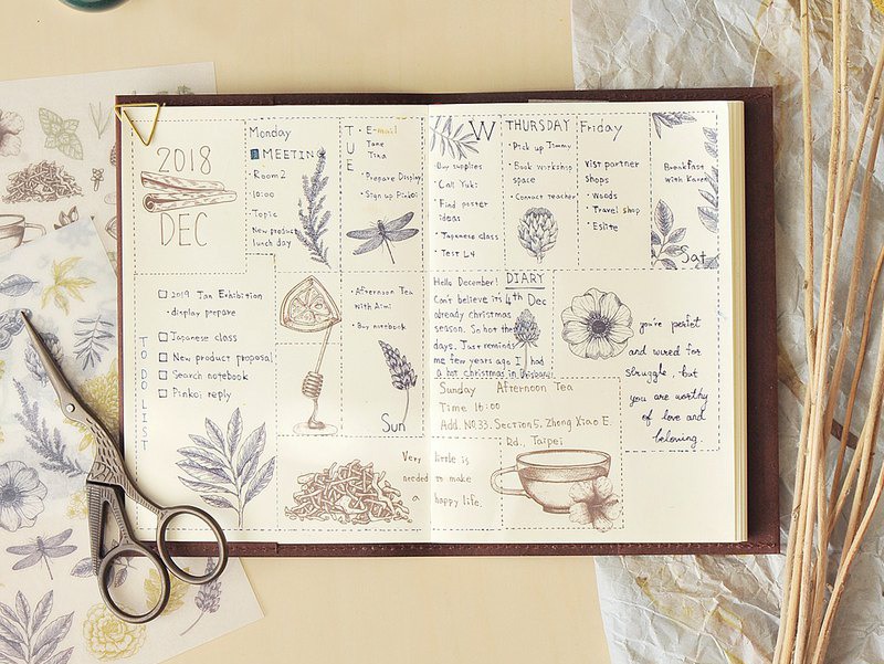 MU Craft Print-On siirtokuvat, Kukkasarja - Yrtit