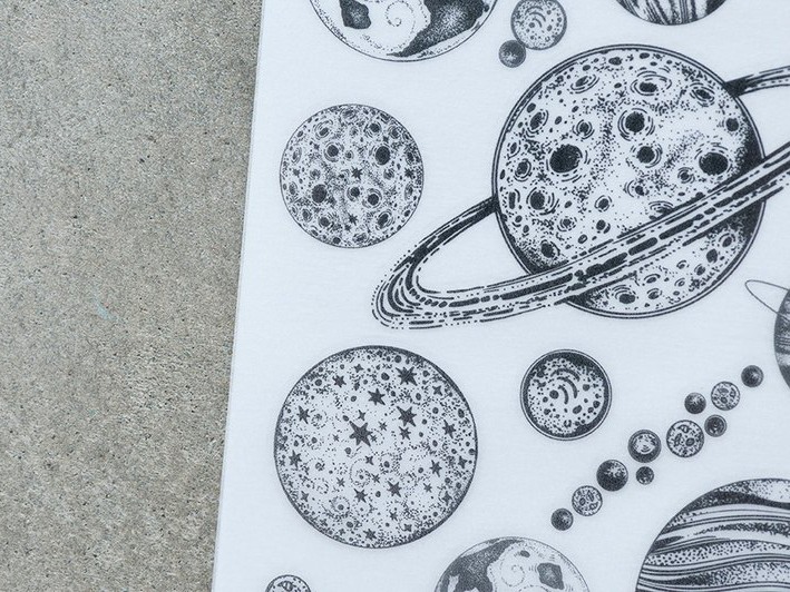 MU Craft Print-On siirtokuvat, Vintage Sarja - Tähtitieteellinen Maantiede