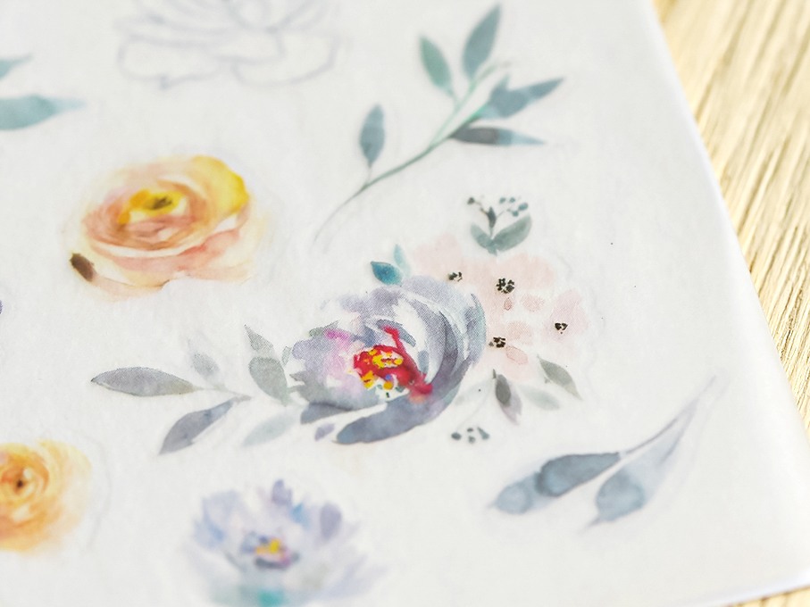 MU Print On Stickers Dust Blue Bouquet 107