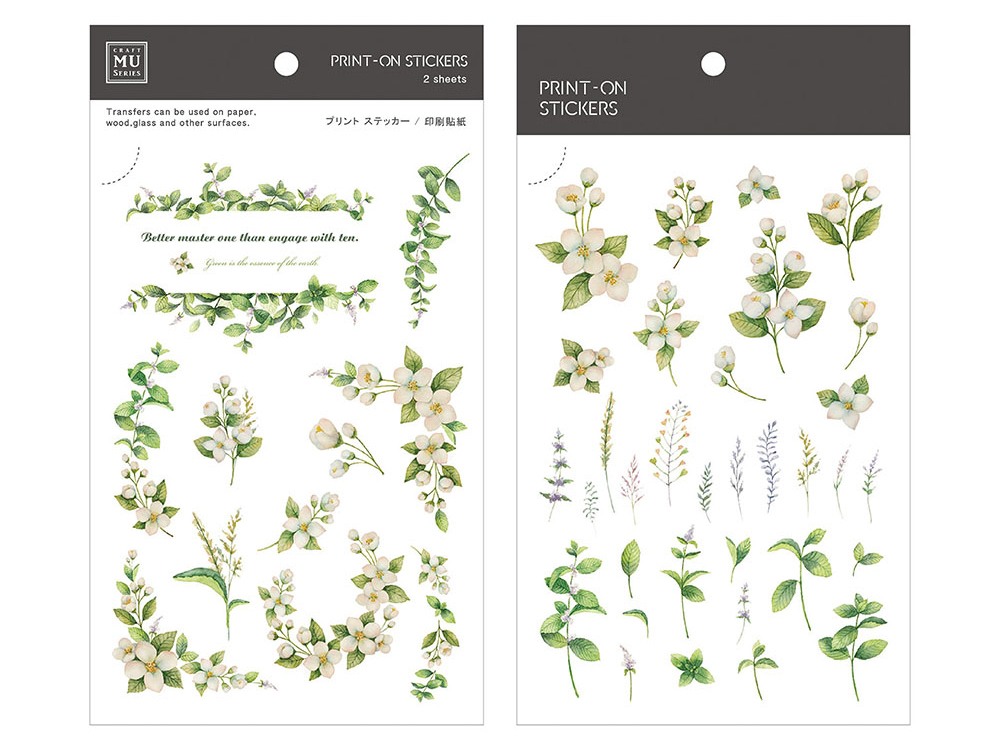 MU Print On Stickers Botanical Series Mint And Jasmine