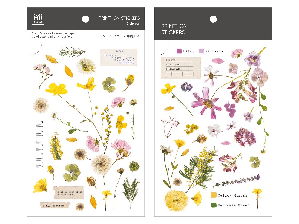 MU Print On Stickers Pressed Flowers Yellow 103