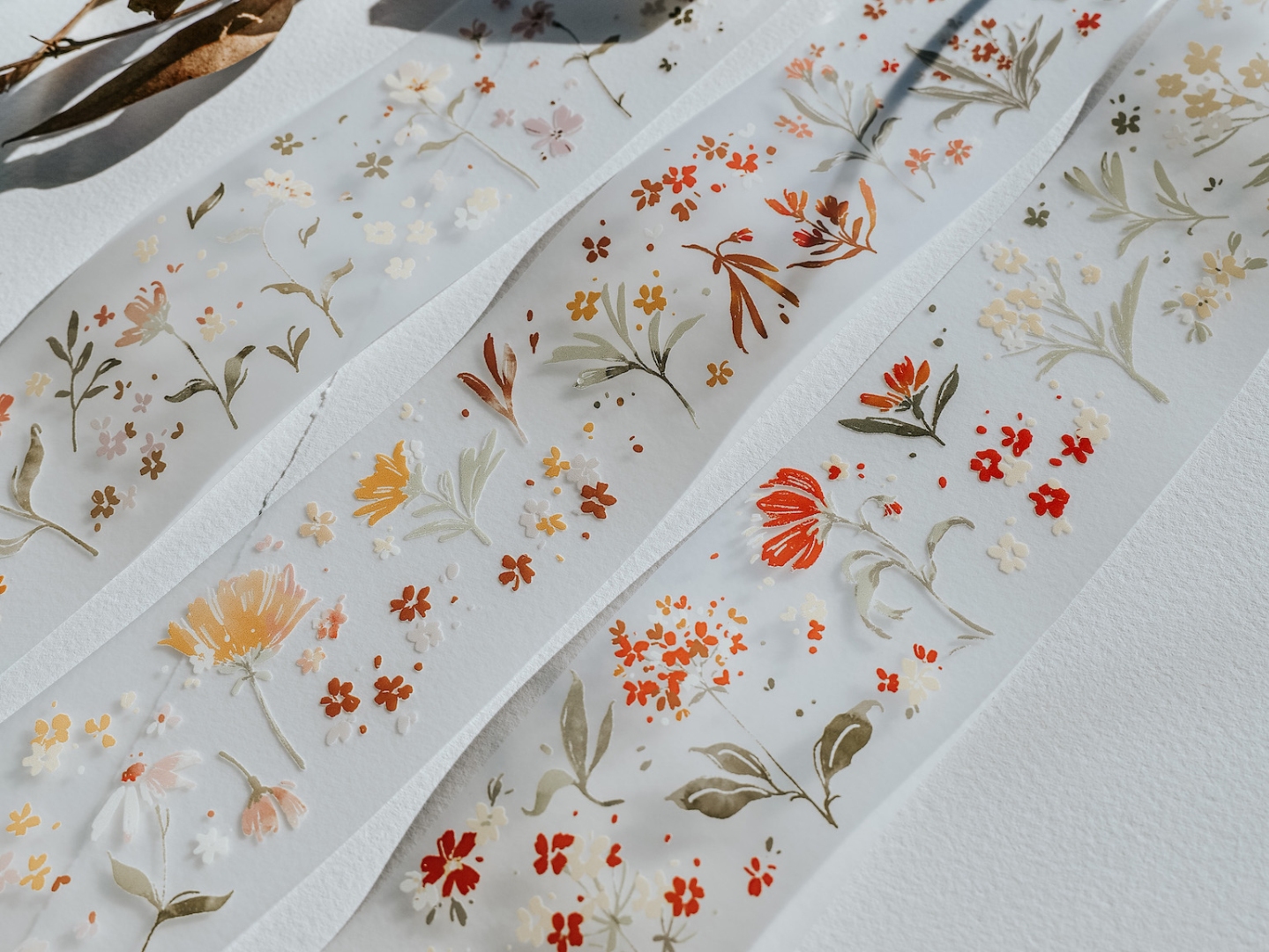 Meow Illustration Matte PET Tape - Flower Field