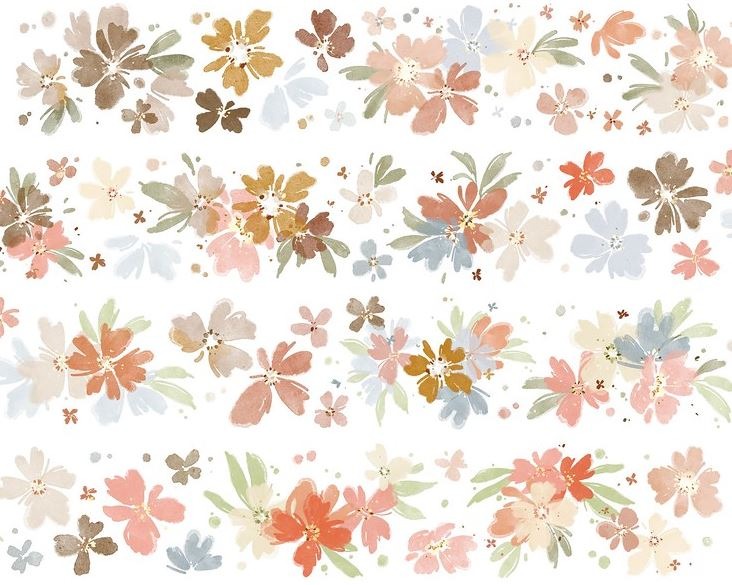 Meow Illustration Washi Tape - Anemone