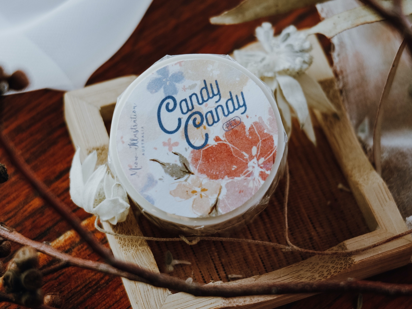 Meow Illustration Matte PET Tape - Candy Candy