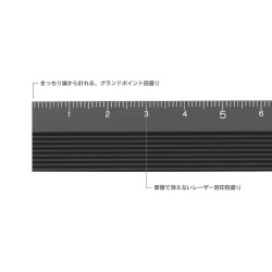Midori Aluminum Ruler 15 cm - Black