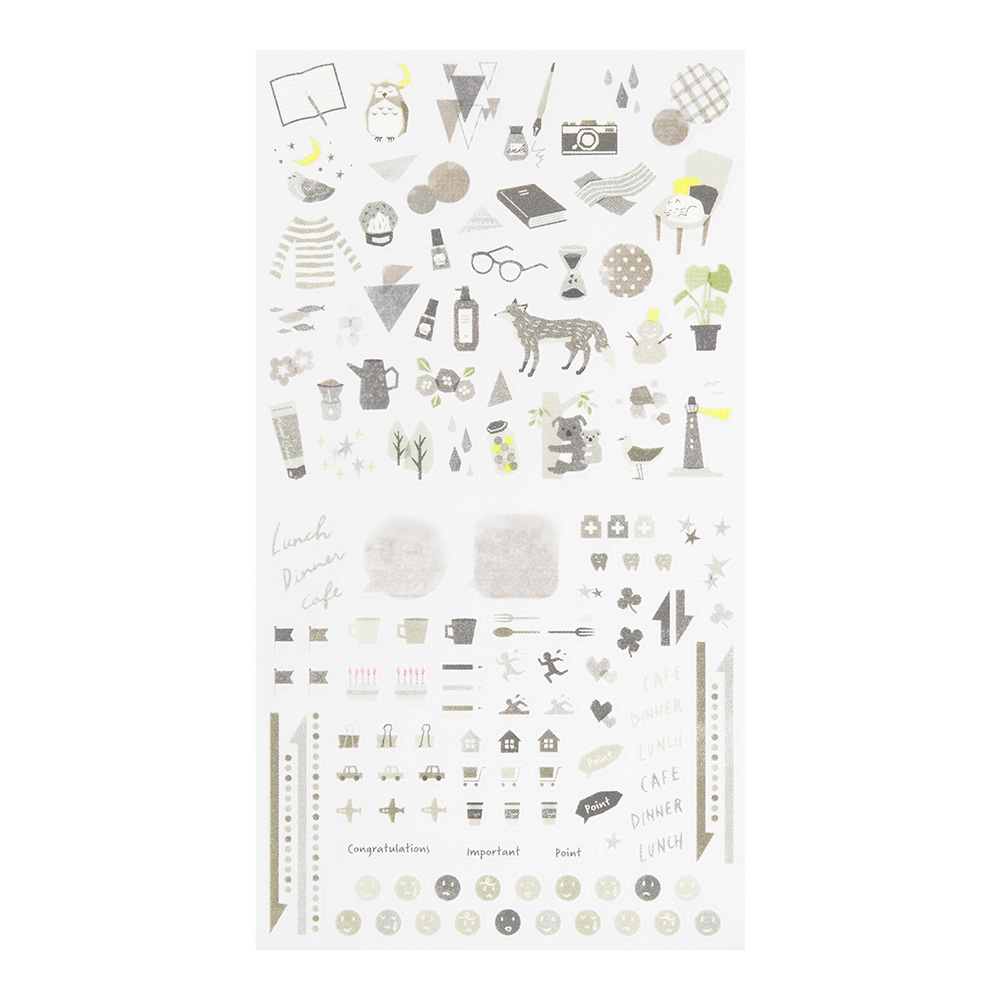 Midori Planner Sticker Color - Gray