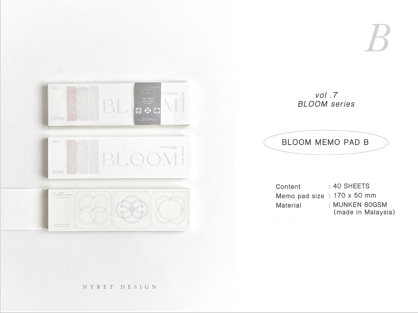 Nyret Memo Pad Vol 7 Bloom Series - B