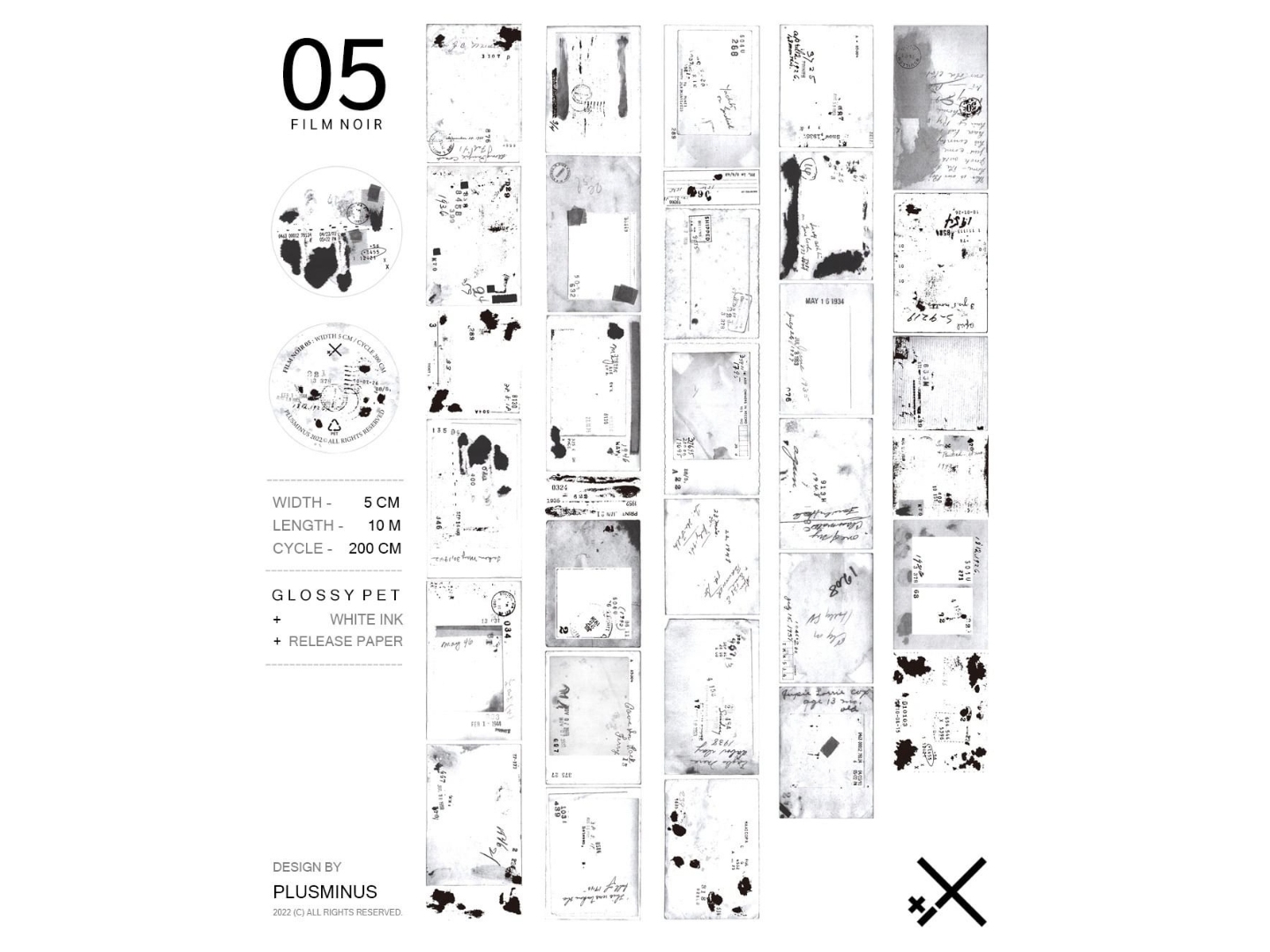 Plus Minus Clear PET Tape - Film Noir 05