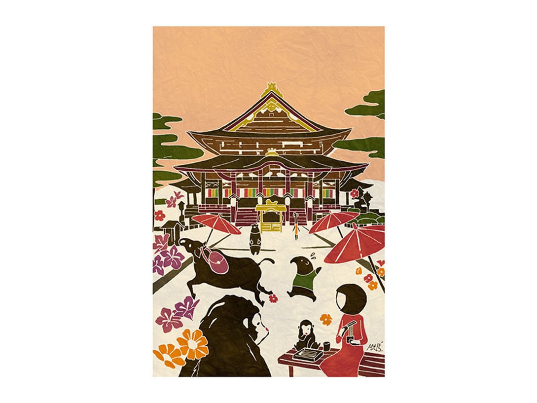 Who Mails Postcard Adachi Masato - Nagano Zenkoji