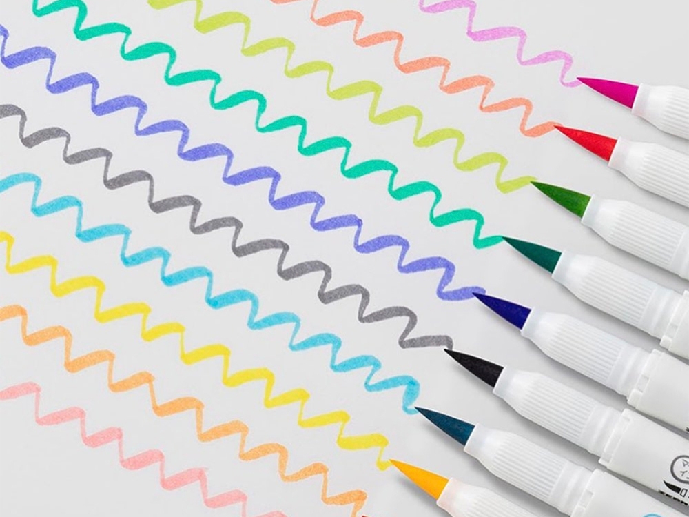 Zebra Mildliner Brush Double Sided Marker Pen Set - Cool Colors