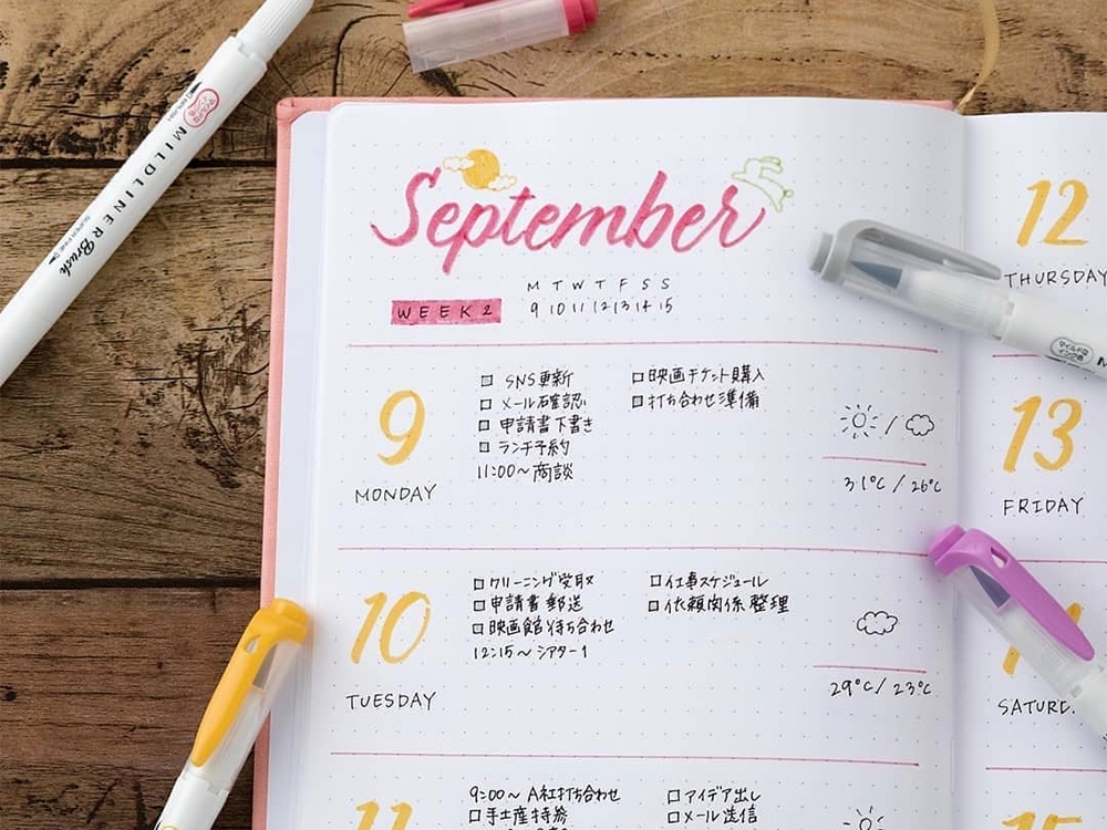 Zebra Mildliner Brush Double Sided Marker Pen Set - Cool Colors