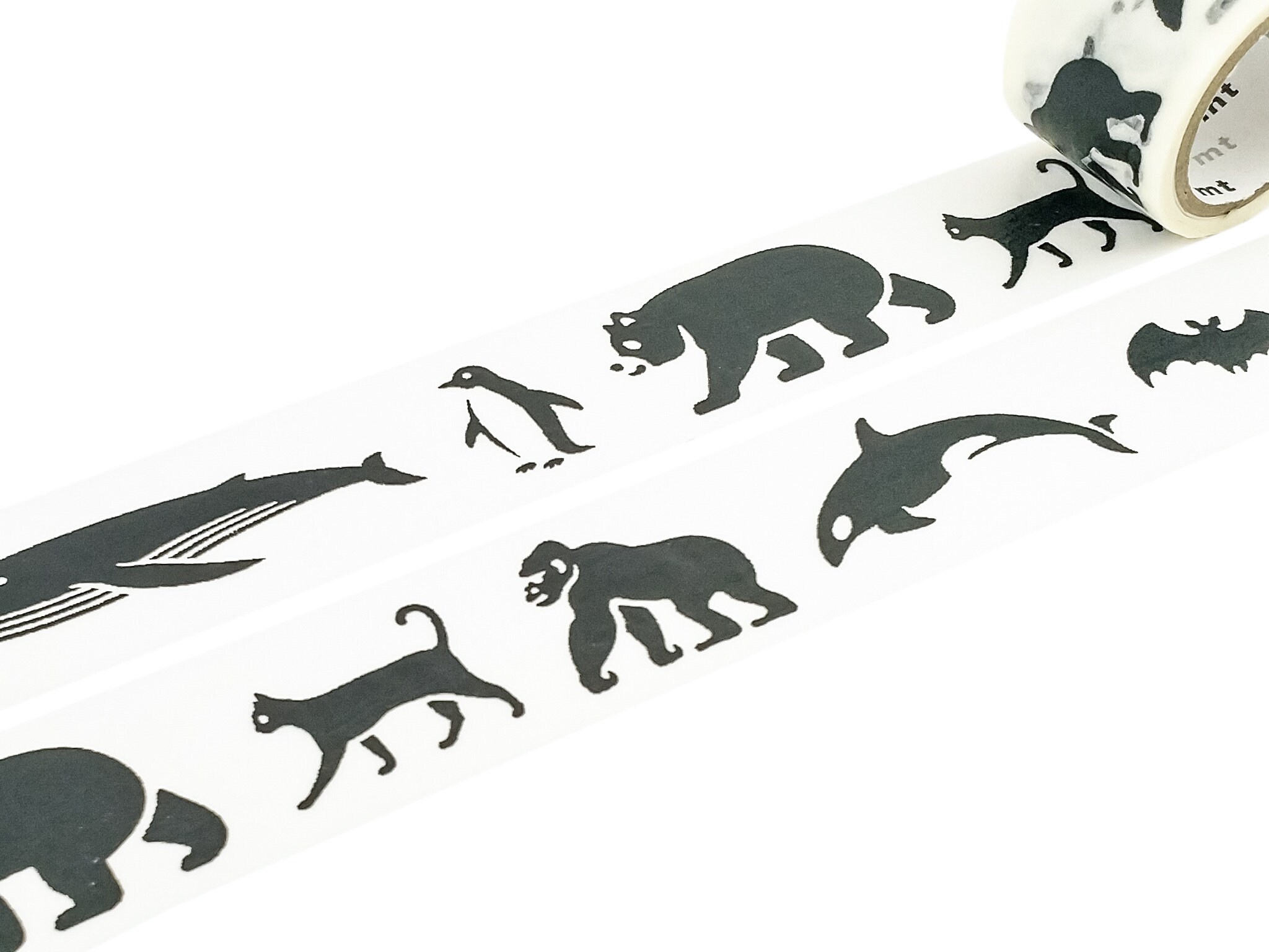MT Fab washi Tape - Black Animals