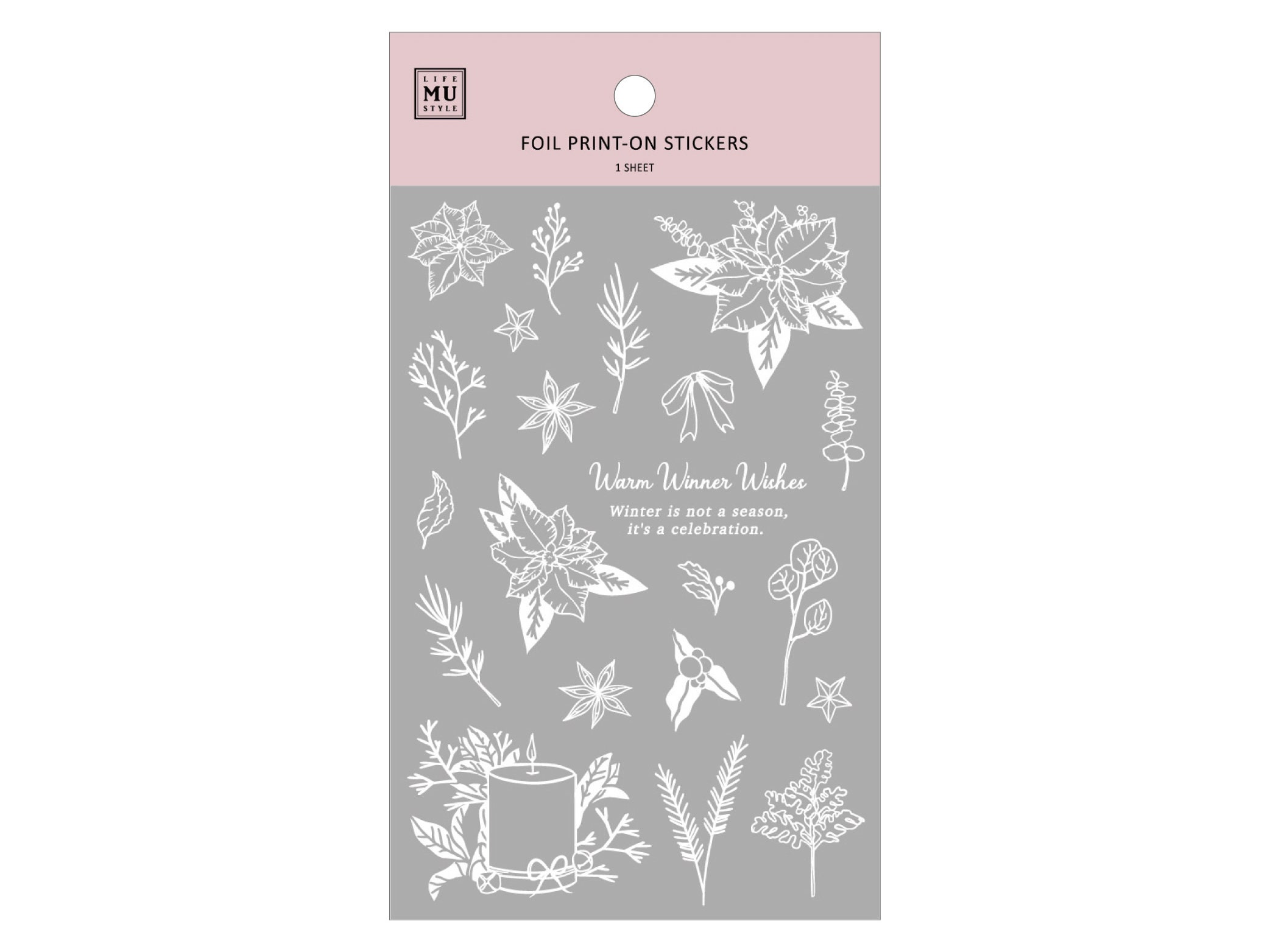 MU | Gold Foil Rub-On Transfer Stickers Winter Limited Edition - Candlelight