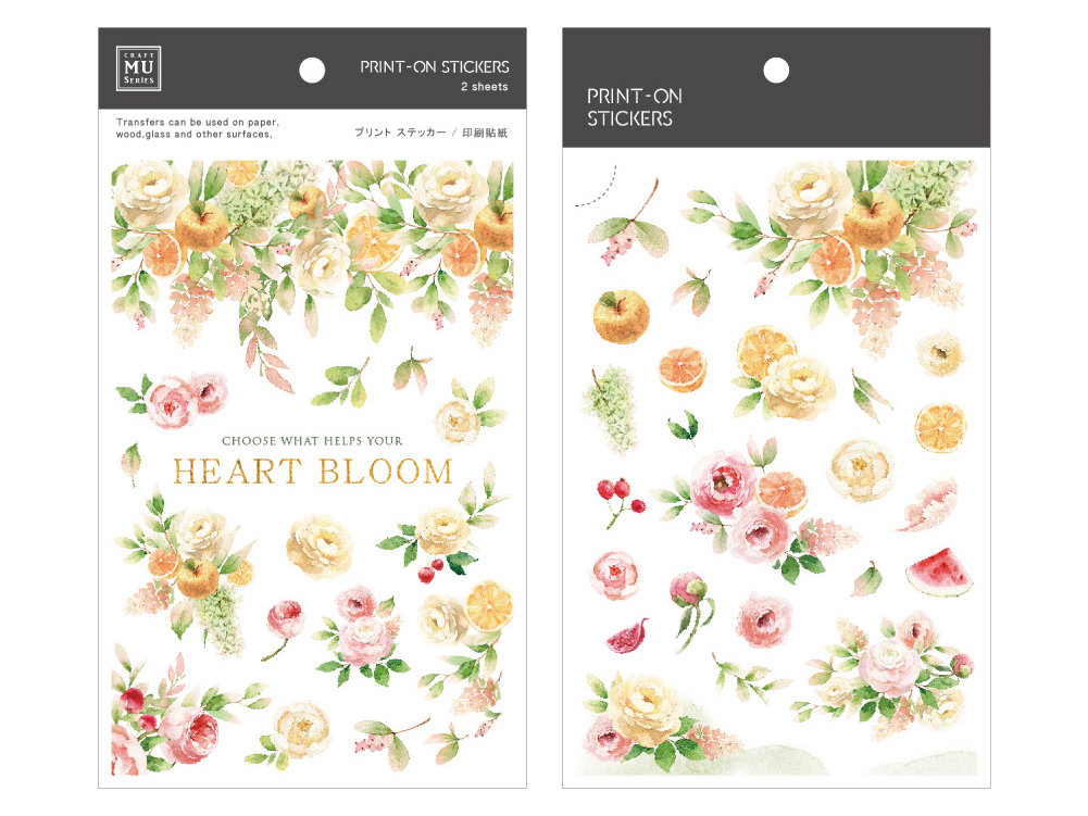 MU | Print-On Siirtotarrat - Heart Blooms