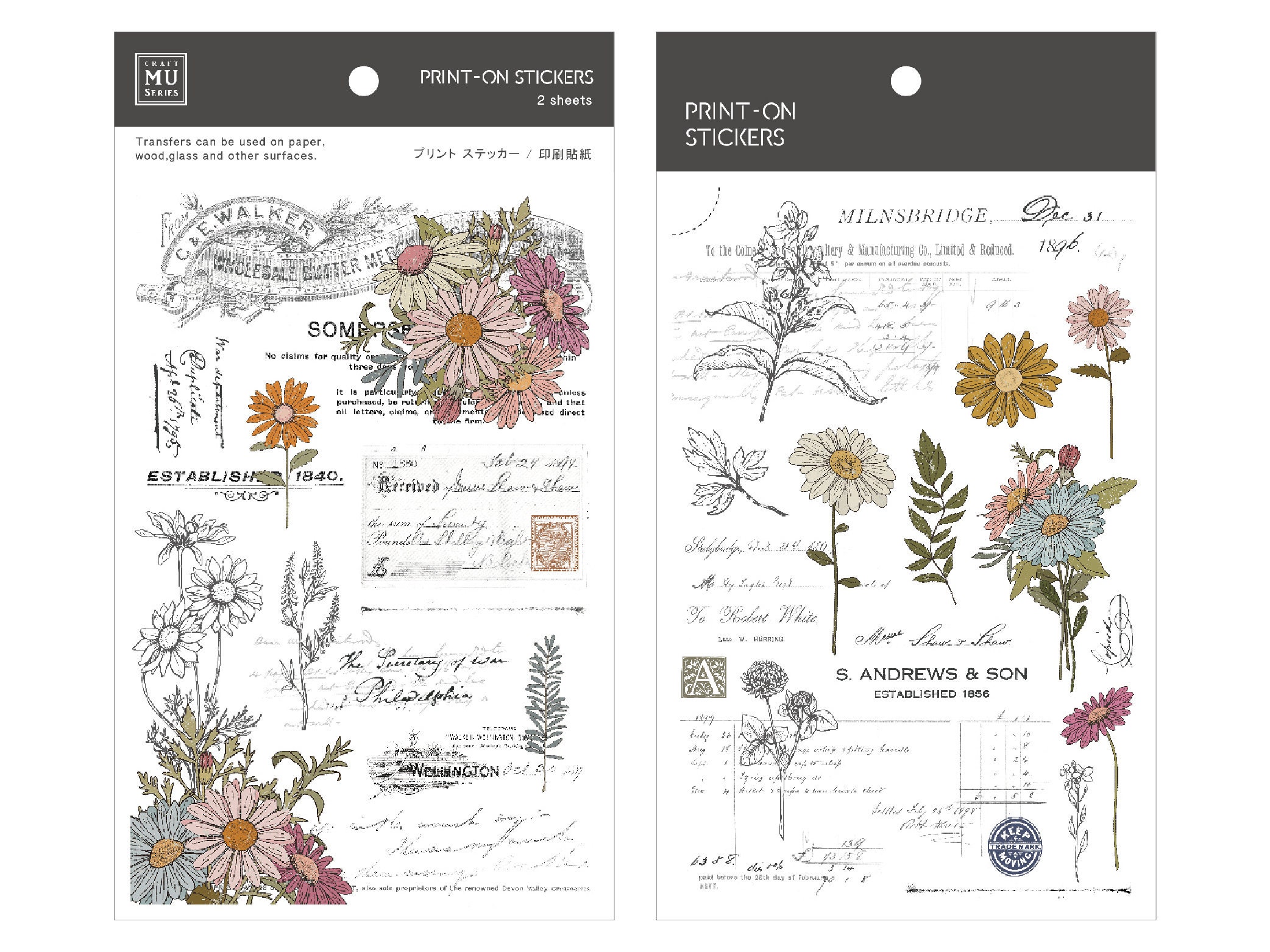 Pre-Order MU Print-On Transfer Stickers 211 - Flower Archives