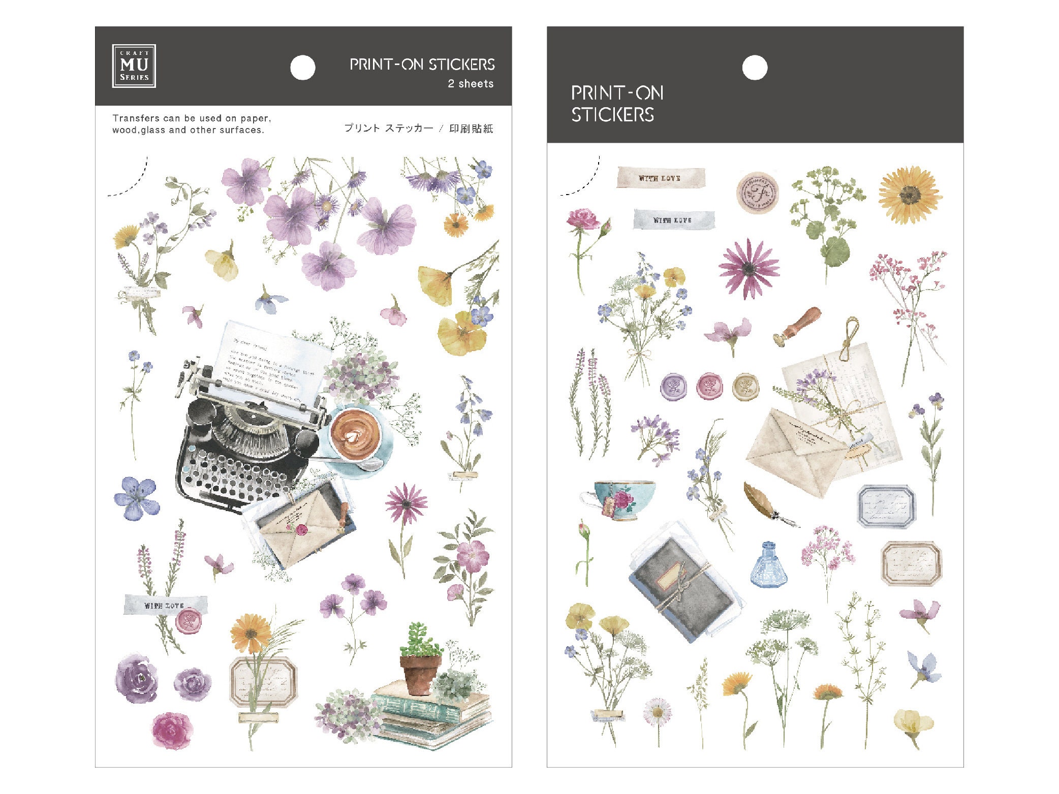 Pre-Order MU Print-On Transfer Stickers 214 - Typewriter