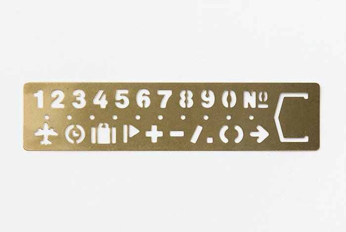 Traveler's Company Brass Bookmark Template Numbers