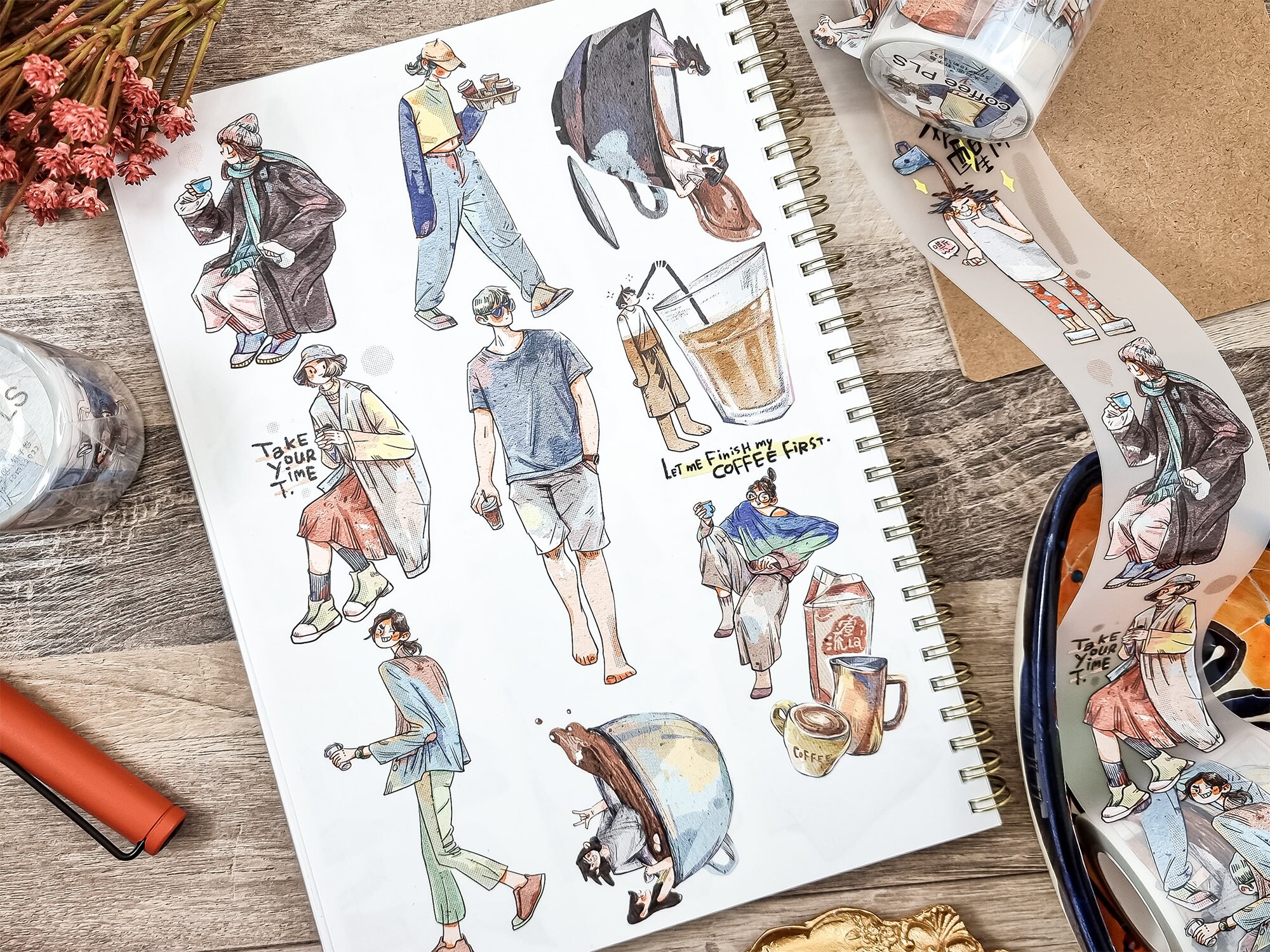 Ding Idako Matte PET Tape - Coffee PLS