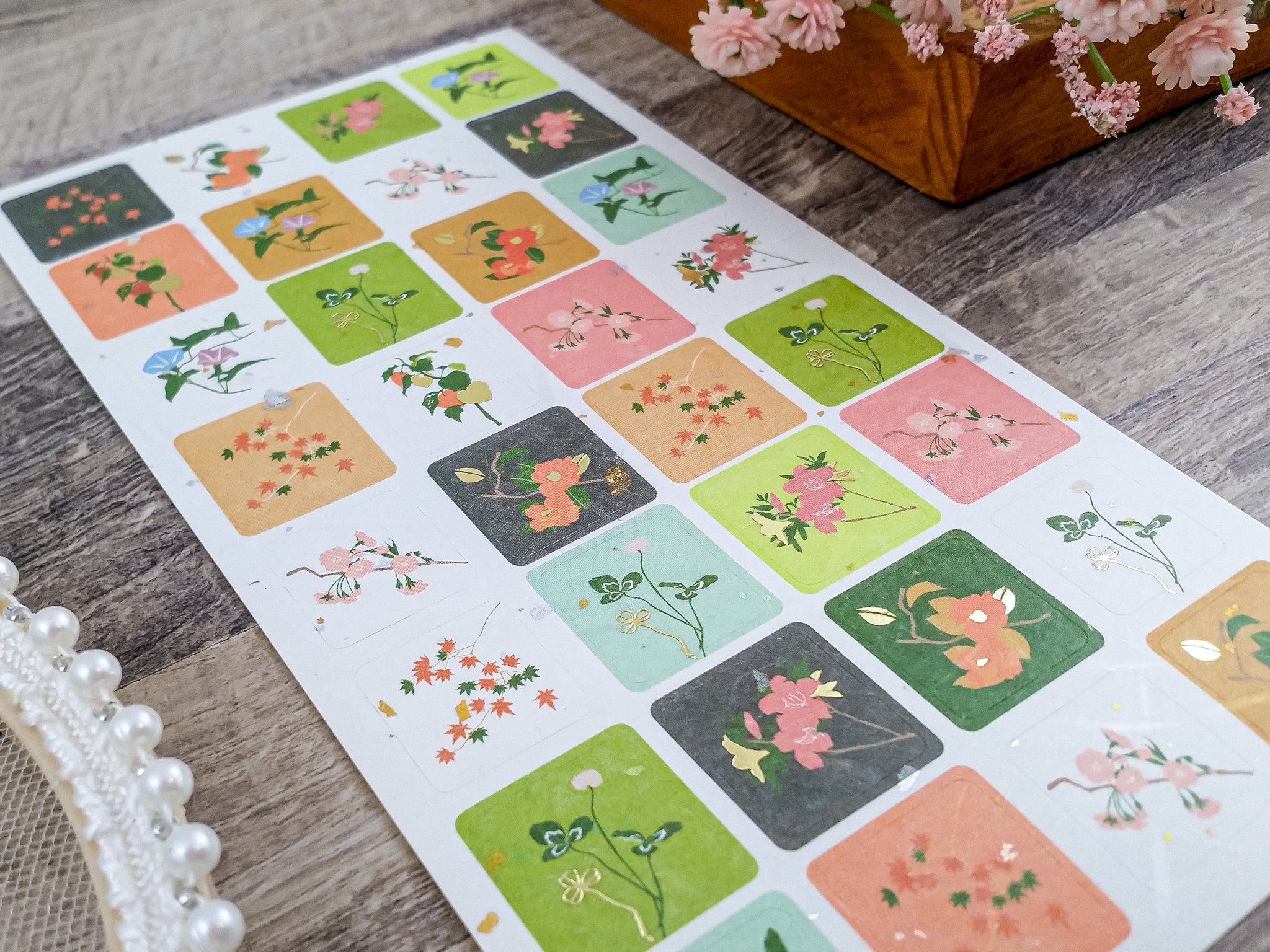 Elegant Floral Stickers - Song Of Late Summer