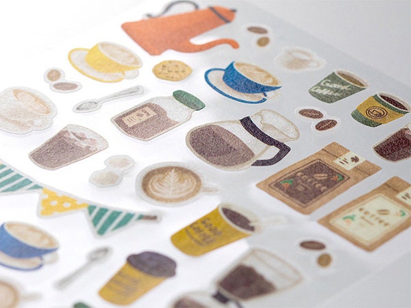 Midori Stickers Marché - Coffee