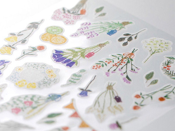 Midori Stickers Marché - Dried Flowers