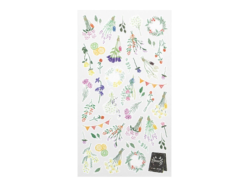 Midori Stickers Marché - Dried Flowers