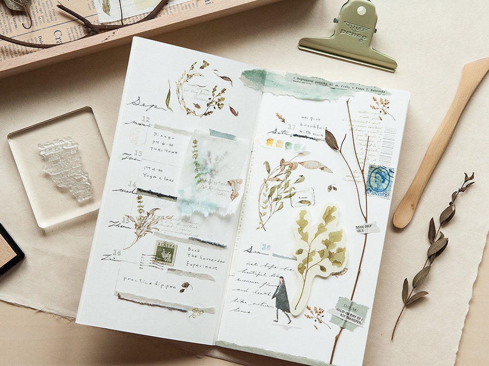 MU Print-On Transfer Stickers 201 - Nostalgia Of Old Leaves