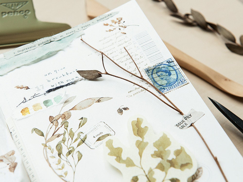 MU Print-On Transfer Stickers 201 - Nostalgia Of Old Leaves