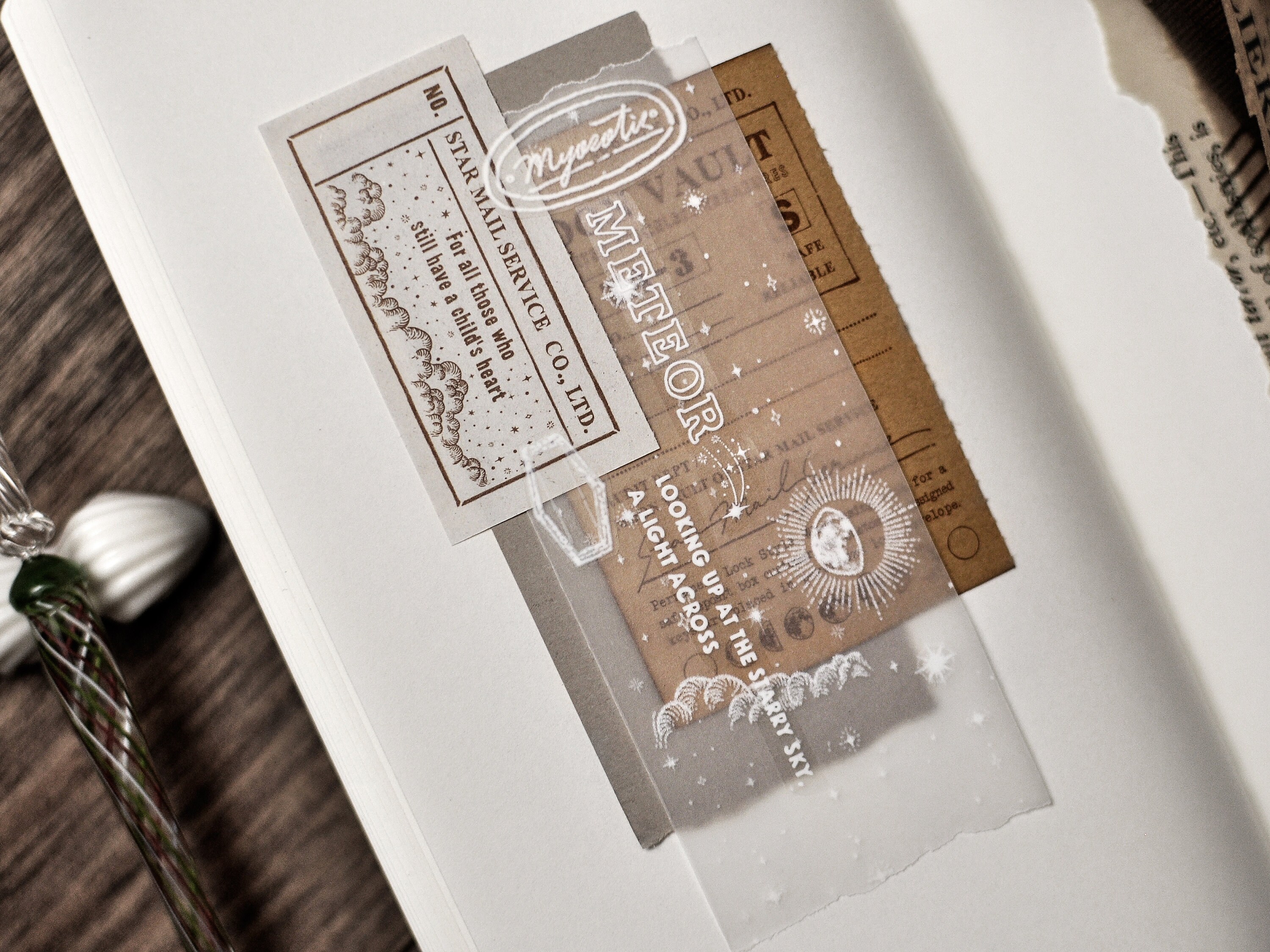 Miao Stelle Tracking Paper Tape - Moon And Stars White