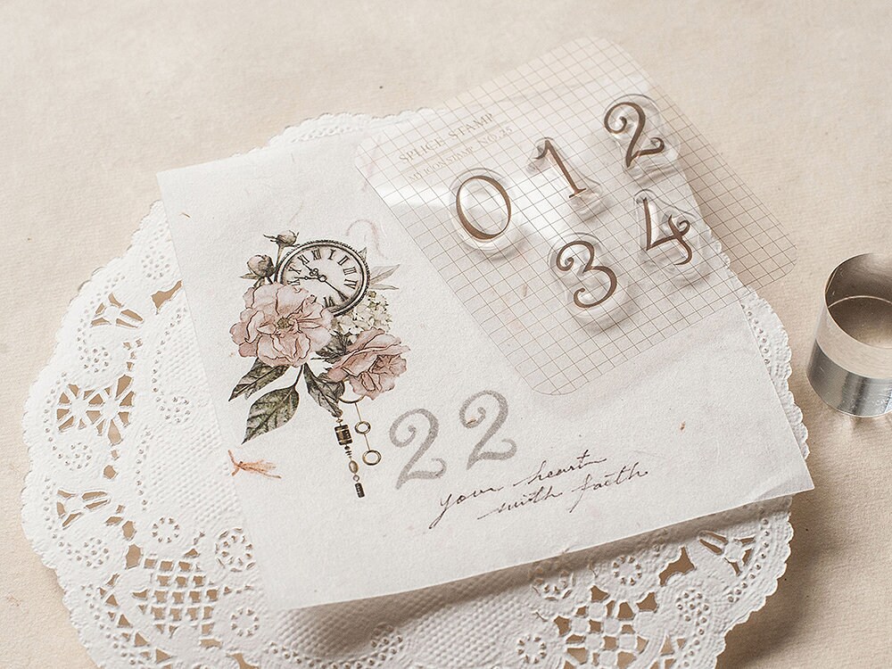 Pre-Order MU Clear Stamp Set Icon 025 - Numbers Classical