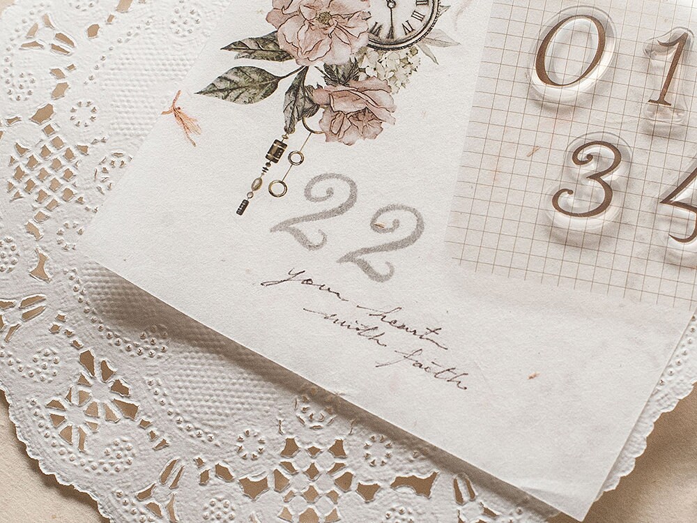 Pre-Order MU Clear Stamp Set Icon 025 - Numbers Classical