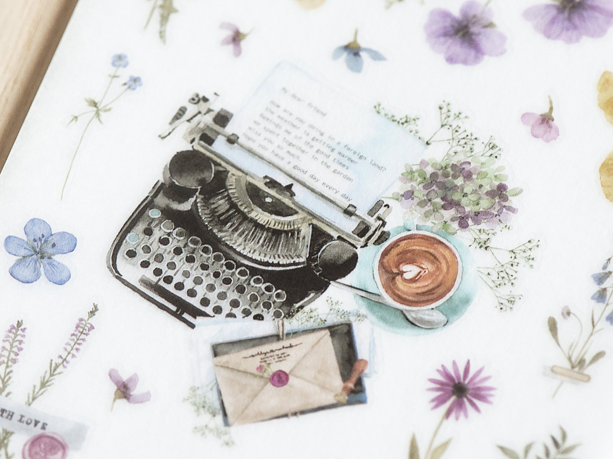 Pre-Order MU Print-On Transfer Stickers 214 - Typewriter